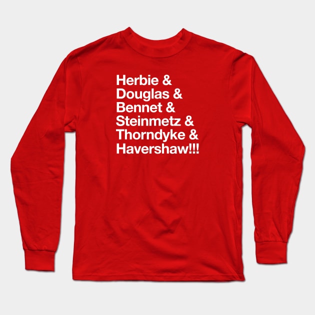 Herbie - Original “&” List (White on Red) Long Sleeve T-Shirt by jepegdesign